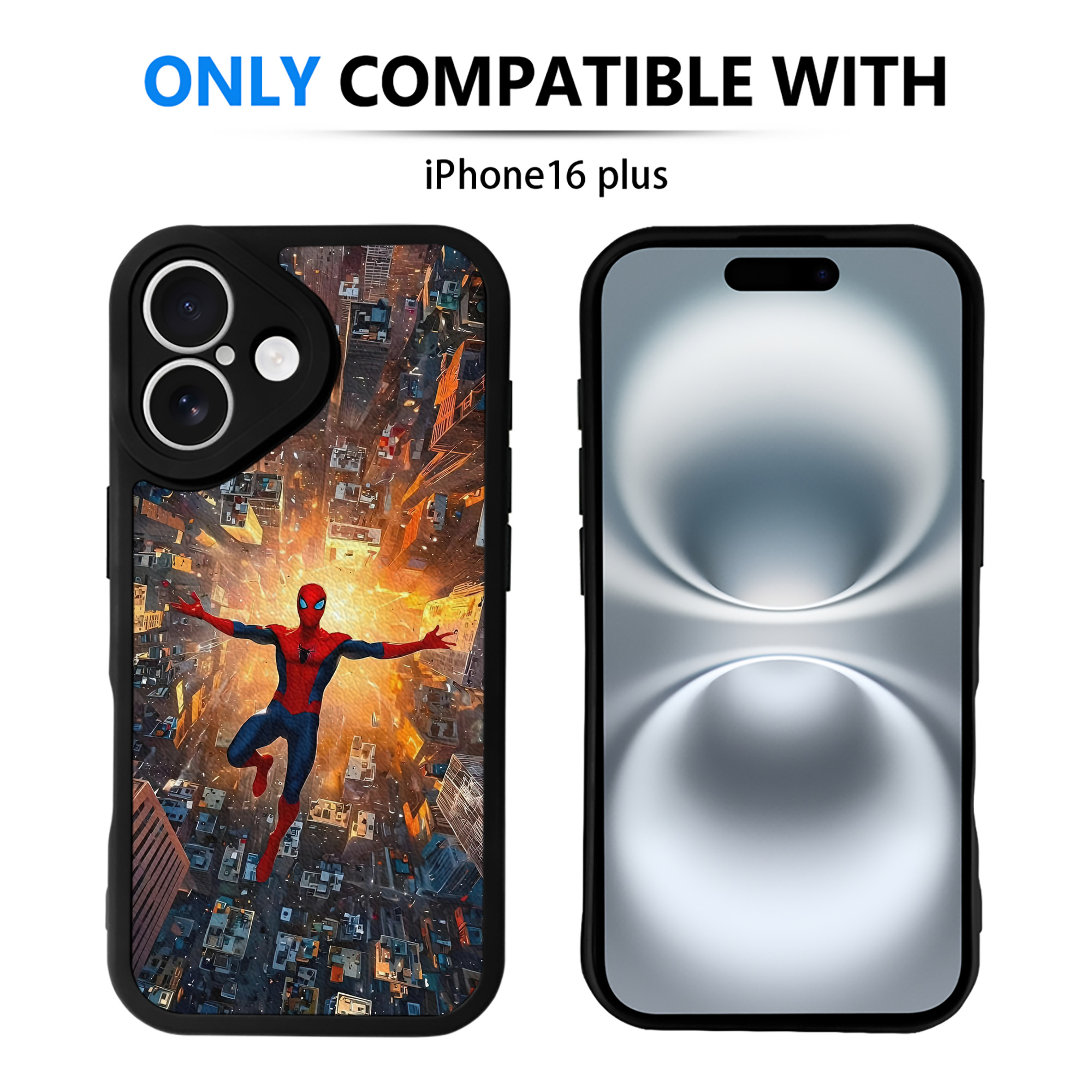 Spider Man スパイダーマン 【iPhone 16シリーズ対応】シリコンスマホケース（レザー調） 材質：シリコン